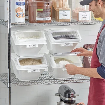 Baker's Lane Set of (4) 2.6 Gallon / 40 Cup Ingredient Shelf Bins with 6 Label Sheets