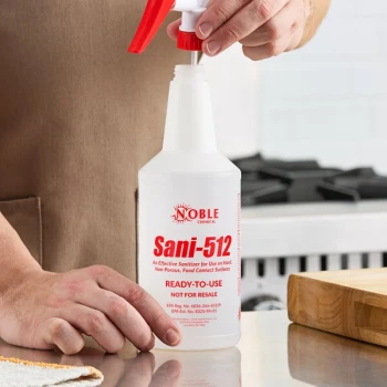 32 oz. Labeled Bottle for Noble Sani-512 Food Surface Sanitizer