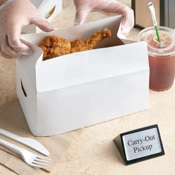 9" x 5" x 3" White Take Out Lunch / Chicken Box with Fast Top - 250/Case