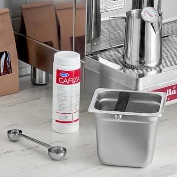 Barista Kit with 6" Knock Box and 20 oz. Urnex Cafiza Powder Container