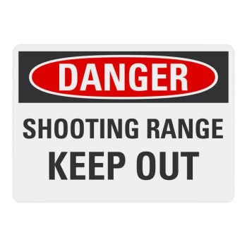 Lavex 14" x 10" Non-Reflective Aluminum "Danger / Shooting Range / Keep Out" Safety Sign
