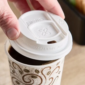 Dixie Large White Reclosable Sliding Hot Cup Lid for 10-20 oz. Cups - 1,000/Case