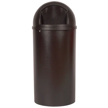 Rubbermaid® FG817088BRN Marshal Classic Brown Round Resin Trash Can with Retainer Bands 100 Qt. / 25 Gallon