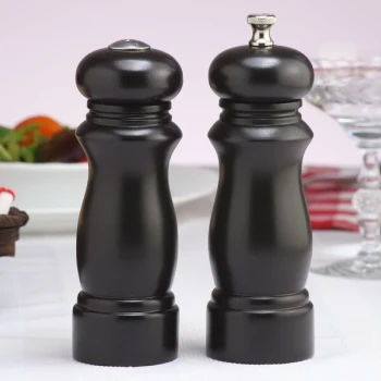 Chef Specialties 06301 Professional Series 6" Customizable Salem Ebony Finish Pepper Mill and Salt Shaker