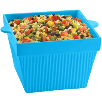 TableCraft CW1490SBL 6.5 Qt. Sky Blue Cast Aluminum Square Bowl