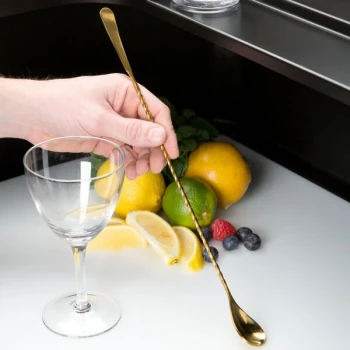 Barfly® M37010GD 13 3/16" Gold Plated Japanese Style Bar Spoon