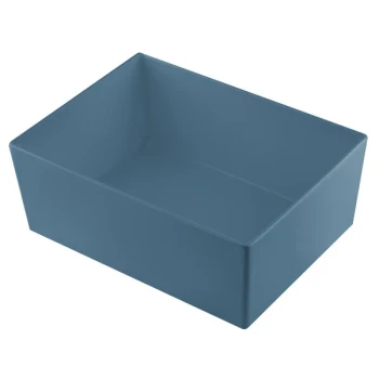 TableCraft CW5006PB Simple Solutions 1/2 Size 8 Qt. Pigeon Blue Cast Aluminum Deep Straight Sided Bowl - 5" Deep