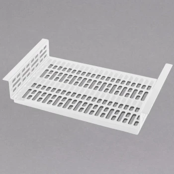 TableCraft CW1064W Simple Solutions 21 1/4" x 13 5/8" x 3" White Cast Aluminum Perforated Single Cold Well Drop-In Template