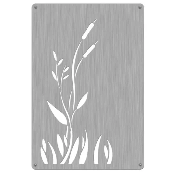 Commercial Zone 725529 Stainless Steel Replacement Panels with Cattail Design for 42 Gallon Trash and Recycling Bins - 4/Pack
