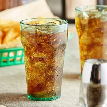 Choice 10 oz. Green Plastic Paneled Tumbler - 12/Pack