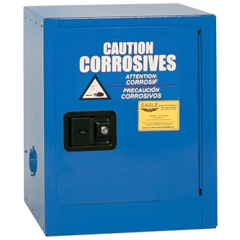 Eagle Manufacturing CRA1903X Blue Bench Top Metal Acid / Corrosive Safety Cabinet with Self-Closing Door, 2 Shelves, and 4 Gallon Capacity