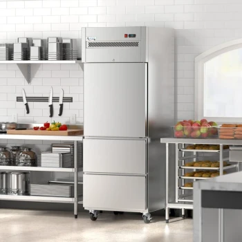 Avantco Z1-R2-EWMS 29" VersaHub WiFi-Enabled Right-Hinged Solid Half Door Stainless Steel Reach-In Refrigerator with 2 Drawers
