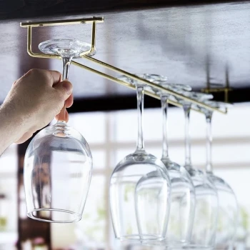 Regency 24" Brass Plated Glass Hanger Rack