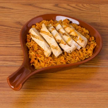 CAC FP-12-BWN Festiware Fry Pan Plate 9 1/4" x 7" - Brown - 24/Case