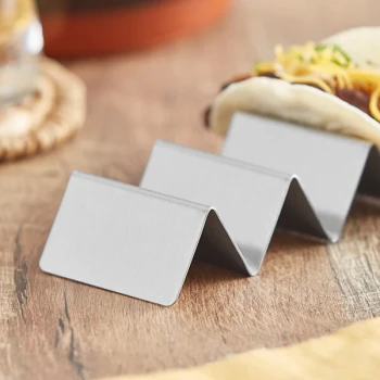 Choice 5" x 2" x 1" Stainless Steel Mini Taco Holder with 3 or 4 Compartments