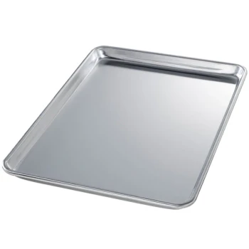 Chicago Metallic 40855 Half Sized 18 Gauge Glazed 12 7/8 inch x 17 3/4 inch Wire in Rim Aluminum Sheet / Bun Pan