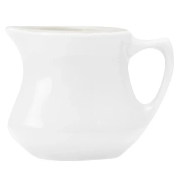 Hall China from Steelite International HL1950ABWA Bright White 3.5 oz. Empire Creamer - 24/Case