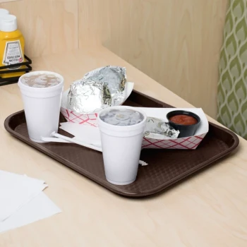 GET FT-18-BR Brown 17 1/2" x 14" Customizable Polypropylene Fast Food Tray - 12/Case