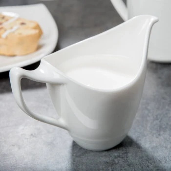 Reserve by Libbey 987659396 Silk 6 oz. Royal Rideau White Porcelain Creamer - 24/Case