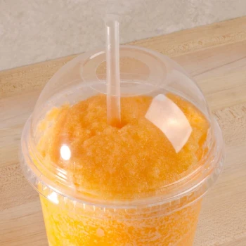 Fabri-Kal DLGC16/24 Greenware Compostable Clear Plastic Dome Lid with 1" Hole - 100/Pack