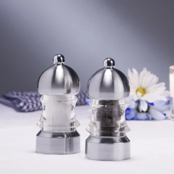 Chef Specialties 01572 3 1/2" Metro Acrylic Pepper Mill / Salt Mill Set