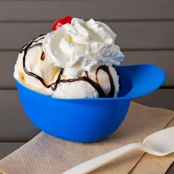 8 oz. Blue Mini Baseball Helmet Ice Cream / Snack Bowl - 300/Case