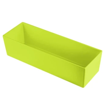 TableCraft CW5010LG Simple Solutions 1/2 Size Long Lime Green Cast Aluminum Deep Straight Sided Bowl - 5" Deep