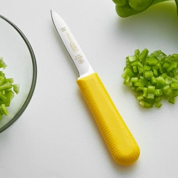Dexter-Russell 15303Y Sani-Safe 3 1/4" Yellow Cook's Style Paring Knife