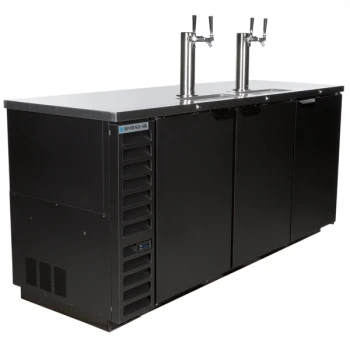 Beverage-Air DD78HC-1-B-ALT-WINE (2) Double Tap Kegerator Wine Dispenser with Right Side Compressor - Black, (4) 1/2 Keg Capacity
