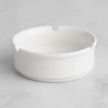 RAK Porcelain Rondo 4 1/8" Ivory Embossed Porcelain Cigar Ashtray - 12/Case