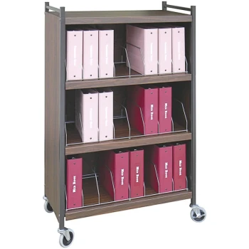 Omnimed Omnicart Woodgrain Vertical 24-Binder Closed Cart 261524-WG