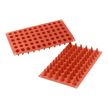 Silikomart Coni 66 Compartment Cone Silicone Baking Mold - 7 15/16 inch x 1 3/16 inch x 1 3/16 inch Cavities SF131
