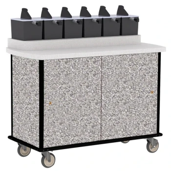 Lakeside 70520GS Gray Sand Condi-Express 6 Pump Condiment Cart