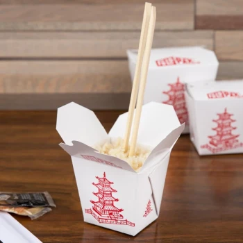 Fold-Pak 08MWPAGODM 8 oz. Pagoda Chinese / Asian Microwavable Paper Take-Out Container - 450/Case