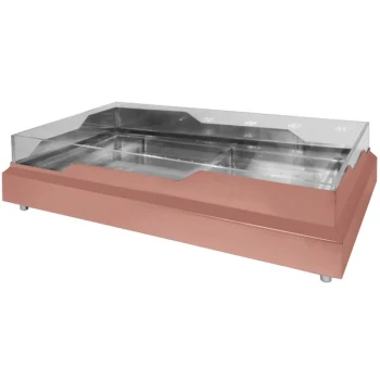 Eastern Tabletop RB3620CP 36 1/2" x 20 3/4" x 5" Rectangular Copper Coated Stainless Steel Raw Bar with Wave Design
