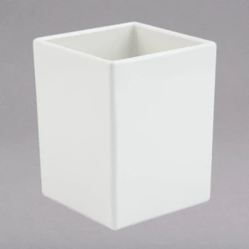Bon Chef 9515S 56 oz. White Sandstone Finish Cast Aluminum Straight Sided Square Bowl