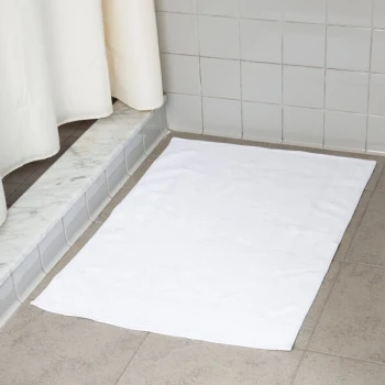 Oxford Silver 20" x 30" White Open End Cotton / Poly Bath Mat 7 lb. - 120/Case