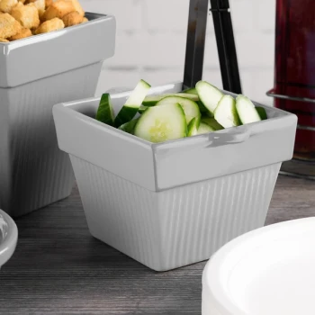 TableCraft CW1460N 1.5 Qt. Natural Cast Aluminum Square Condiment Bowl