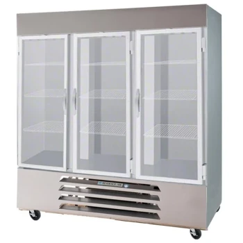 Beverage-Air HBRF72HC-1-C-G Horizon Series Three Section Glass Door Dual Temperature Reach-In Refrigerator / Freezer