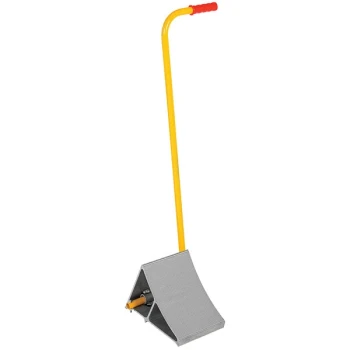 Vestil EALUM-7-H 11 7/8" x 17 1/16" x 37 9/16" Aluminum Wheel Chock with Serrated Top and Handle