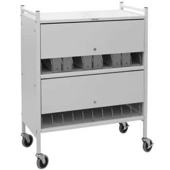 Omnimed Omnicart Light Gray 20-Binder Closed Cart with Locking Panels 280120-LG