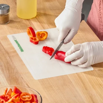 WebstaurantStore 11 1/2 inch x 7 1/2 inch Flexible Cutting Board Mat with Logo - 6/Pack