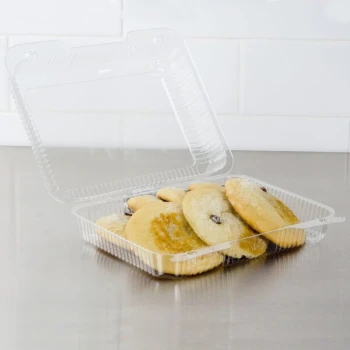Dart C57UT1 StayLock® 10 1/2" x 8 1/4" x 2 7/8" Clear Hinged Plastic 10 1/2" Oblong Container - 250/Case