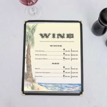 Choice 8 1/2" x 11" Menu Paper - Tropical Themed Palm Tree Design Left Insert - 100/Pack