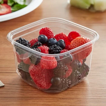 Fabri-Kal SQ16 TruWare 16 oz. Square Recycled PET Deli Container - 600/Case