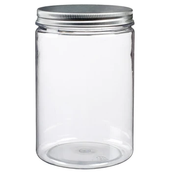Solia BU14010BC Tornillo 33.8 oz. Clear Plastic Jar with Aluminum Lid - 36/Case