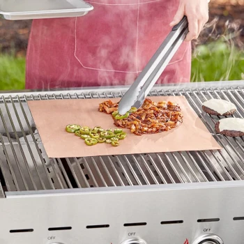 Mr. Bar-B-Q 15 3/4 inch x 13 inch Non-Stick Copper Reusable BBQ Grill Mat