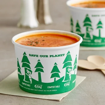 EcoChoice 16 oz. Compostable Paper Food Cup with Tree Design - 500/Case