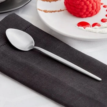 Acopa Odin 7 1/2" 18/8 Brushed Stainless Steel Extra Heavy Weight Forged Teaspoon - 12/Case