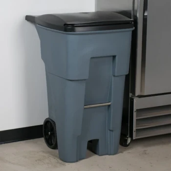 Rubbermaid® FG9W2100GRAY BRUTE 65 Gallon Gray Wheeled Rectangular Trash Can with Lid
